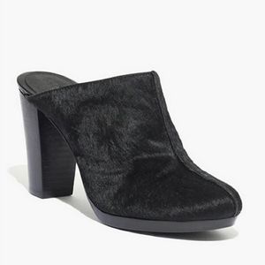 Madewell - Black Calf Hair Mules / Clogs